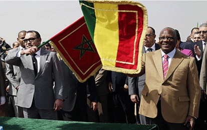 HM the King accompanied by Malian Pres. launches building works of cement plant in Bamako region