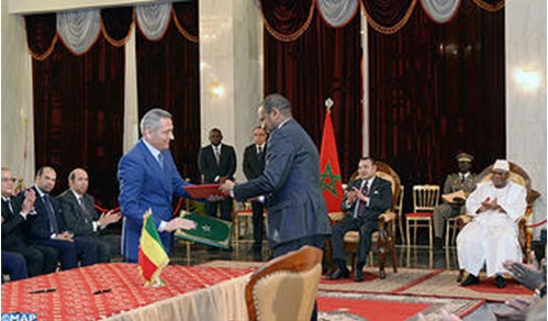 HM the King and Malian Pres. chair signing ceremony of seventeen bilateral cooperation agreements