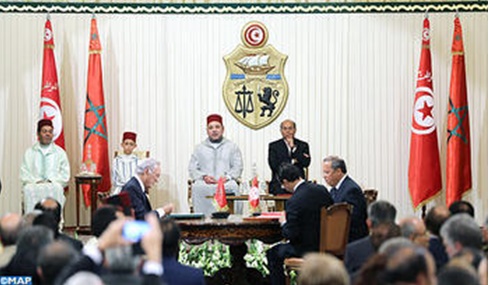 HM the King, Tunisian president chair signing ceremony of several bilateral agreements