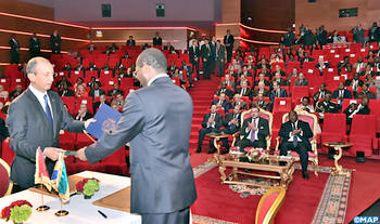 HM The King, Gabonese President Chair Presentation Ceremony of Moroccan-Gabonese Cooperation in Human Development