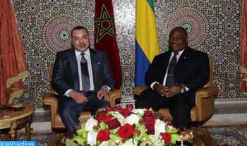 HM The King Holds Private Meeting with Gabonese President