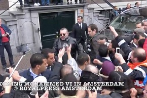 King Mohammed VI Taking Pictures, Greeting Moroccans in Amsterdam
