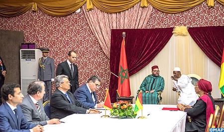 HM the King, Guinean Pres. Chair Signing Ceremony of Bilateral Cooperation Agreements